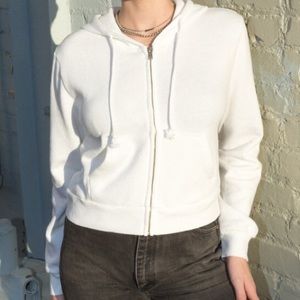 Brandy Melville white crystal hoodie